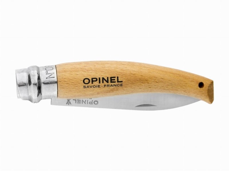 Nóż Opinel 8 Ogrodniczy - Stal nierdzewna Sandvik, blokada Virobloc, ergonomiczny uchwyt bukowy - 8,5 cm - Opinel
