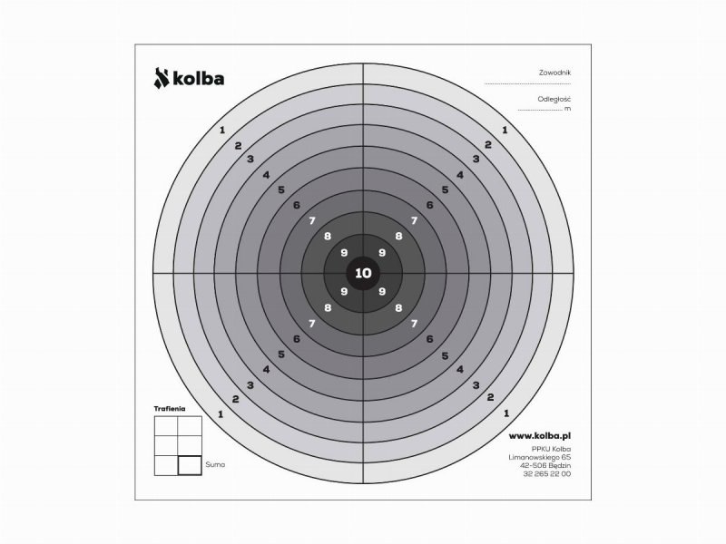 Komplet tarcz strzeleckich 14x14 cm czarny środek 100 szt.