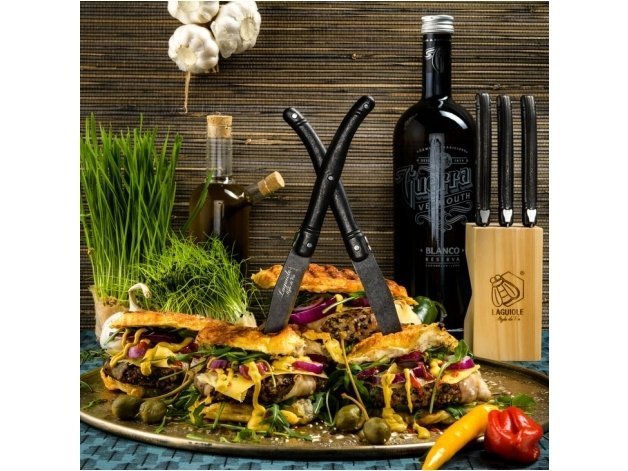 Nóż Laguiole do Steków Black Stonewash 6 Szt.