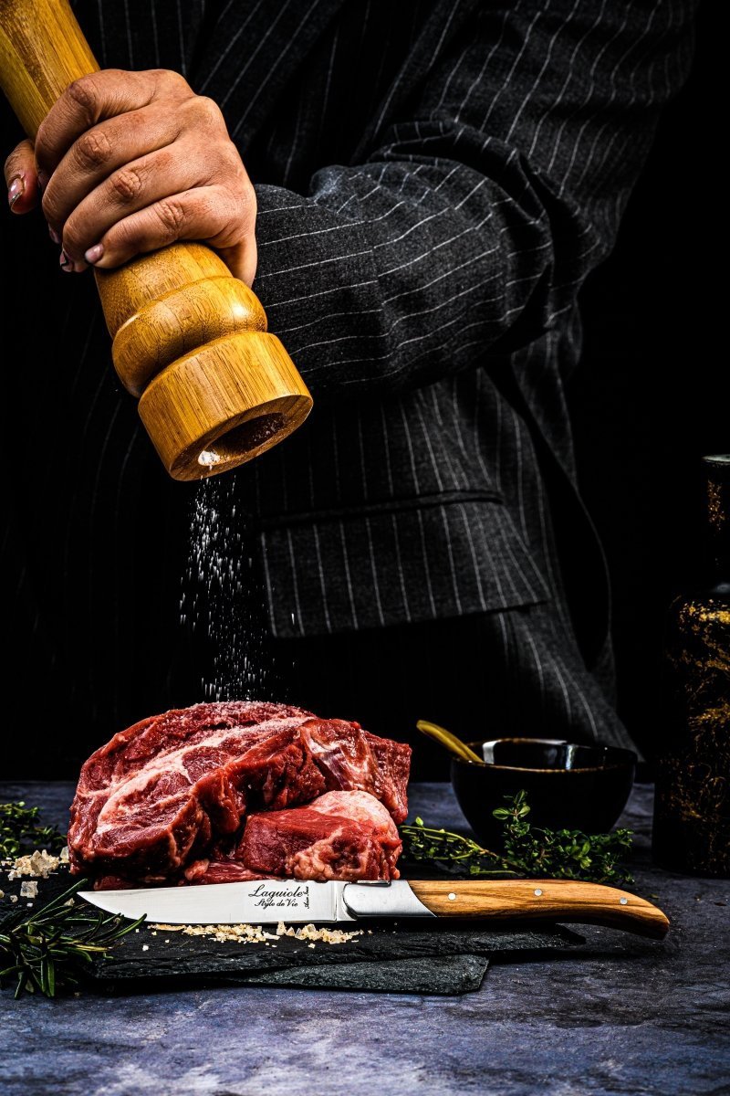 Noże Laguiole do steków Luxury Line  drewno oliwne  6 szt. Eleganckie pudełko na prezent