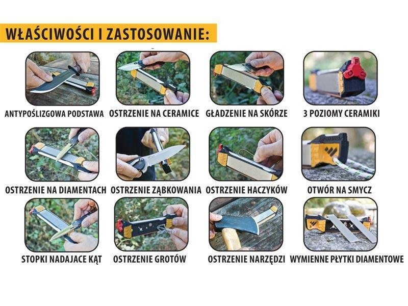 Work Sharp Guided Field Sharpener - 5-stopniowa ostrzałka do noży i narzędzi outdoor, lekka, z wymiennymi płytkami diamentowymi - 09DX100 - Work Sharp