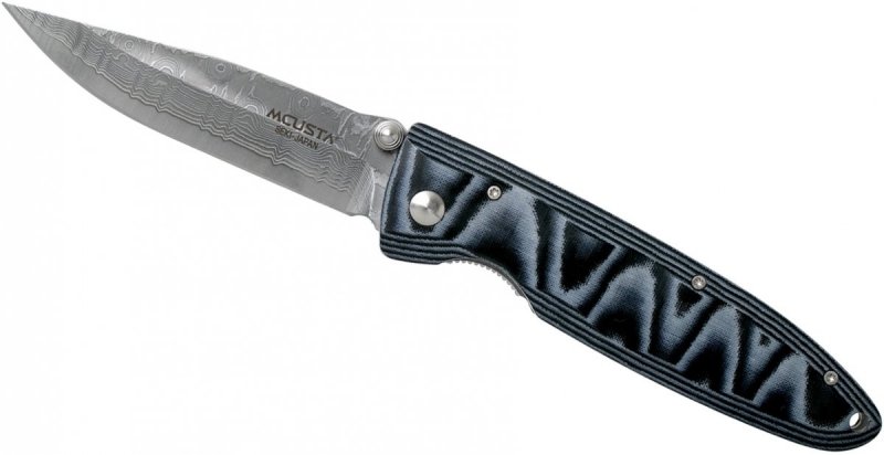 Nóż składany Mcusta Classic Wave Blue Micarta Damascus