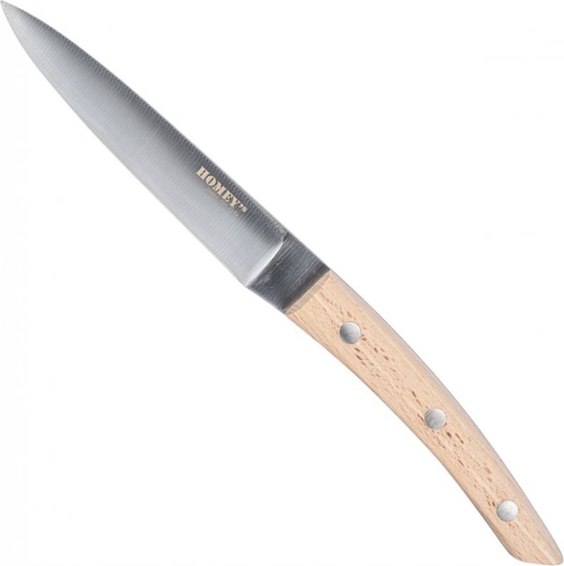 Nóż kuchenny uniwersalny w ładnym opakowaniu utility Homey's, Bokträ, 11cm, stal nierdzewna rękojeść buk