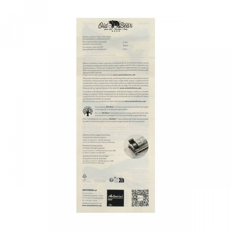 Nóż składany Antonini Old Bear Classical 170 mm - olive