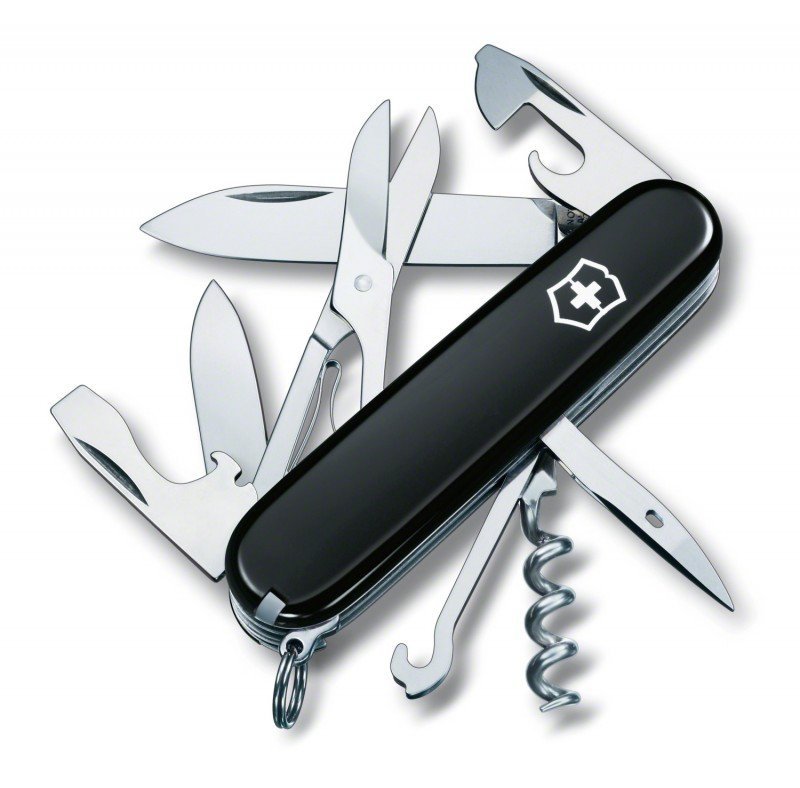 Scyzoryk Victorinox Climber - 14 funkcji, z nożyczkami i korkociągiem, do codziennego użytku - 91 mm - Czarny