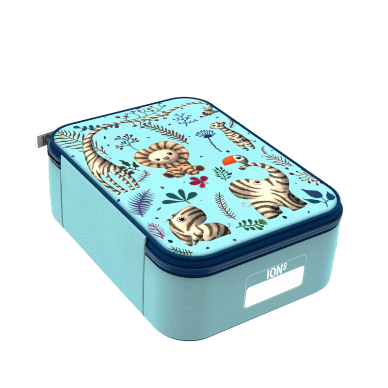 Torba na lunch Ion8 Zebra Fan - izolowana, z kieszenią na butelkę