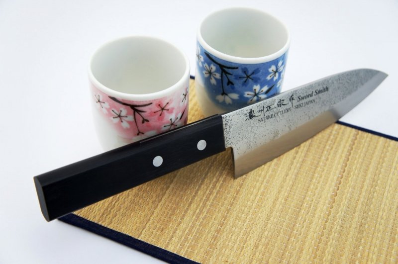 Nóż Deba 15,5 cm Satake Nashiji Black Pakka