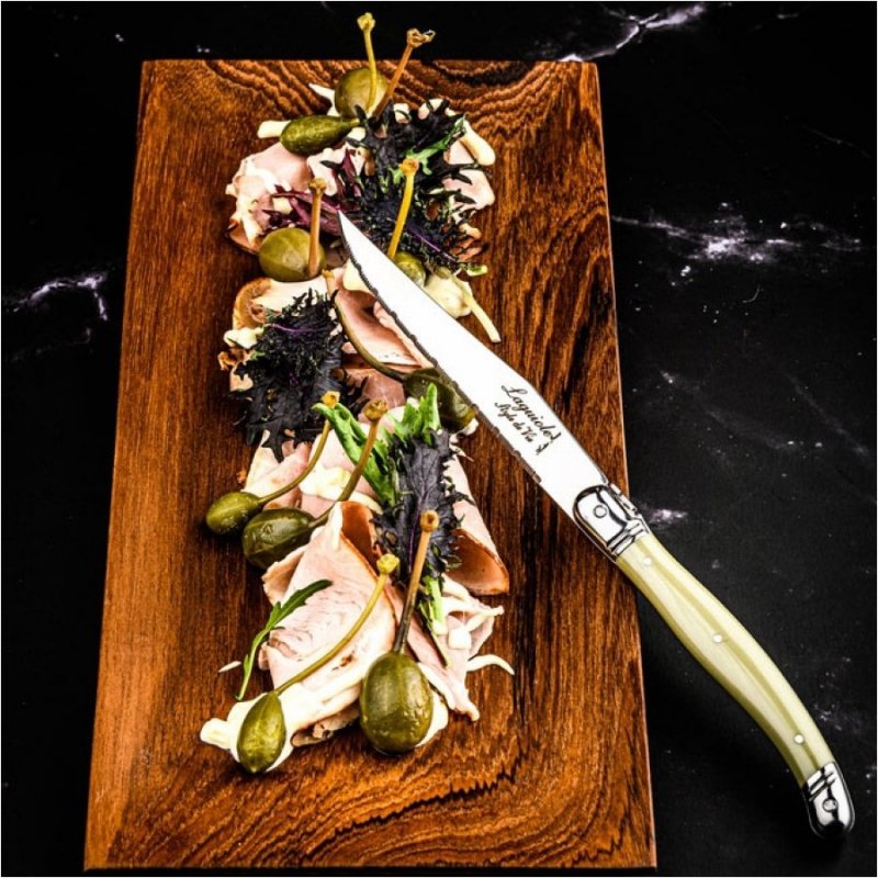 Nóż Laguiole do steków z stali nierdzewnej 6 sztuk w bloku drewnianym #2