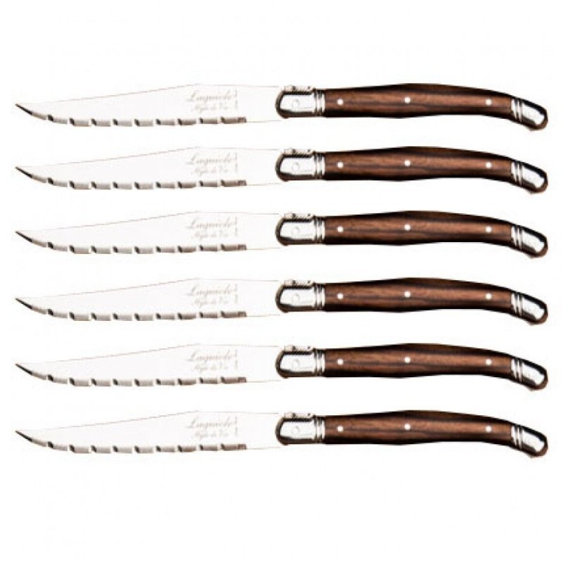 Nóż Laguiole do steków z stali nierdzewnej 6 sztuk w bloku drewnianym #3