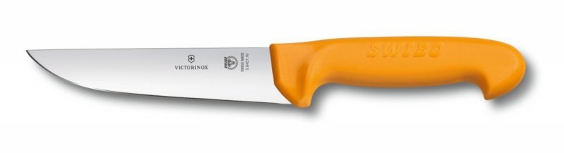 Nóż rzeźniczy Victorinox Swibo - Ergonomiczna rączka, szerokie ostrze do trybowania mięsa - 18 cm - 5.8421.18