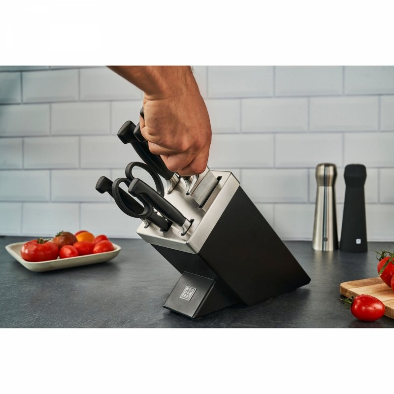 Zestaw 5 Noży W Bloku Samoostrzącym Czarny Four Star Zwilling