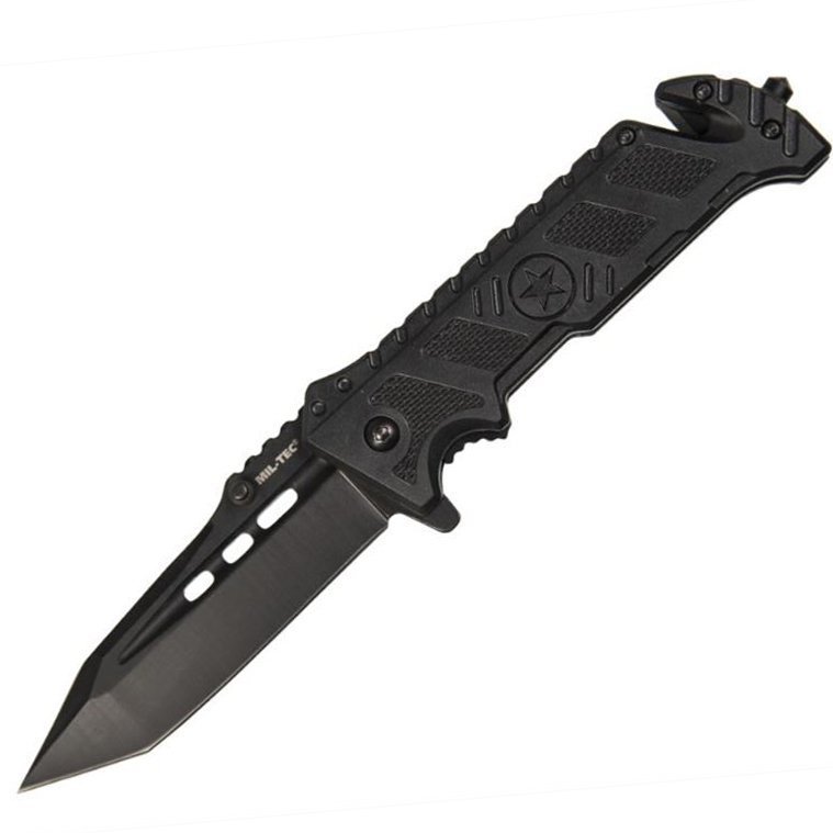 Nóż składany ratowniczy Mil-Tec Star Black (15319600)