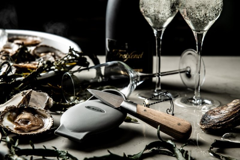 Nóż do ostryg 5,5 cm Style De Vie drewno dębowe Laguiole Eleganckie pudełko na prezent