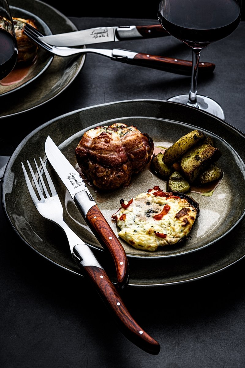 Noże Laguiole do steków Luxury Line drewno pakka  6 szt. Eleganckie pudełko na prezent