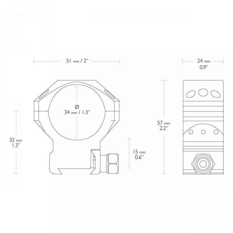 Montaż lunety Hawke Tactical średni 34 mm Weaver