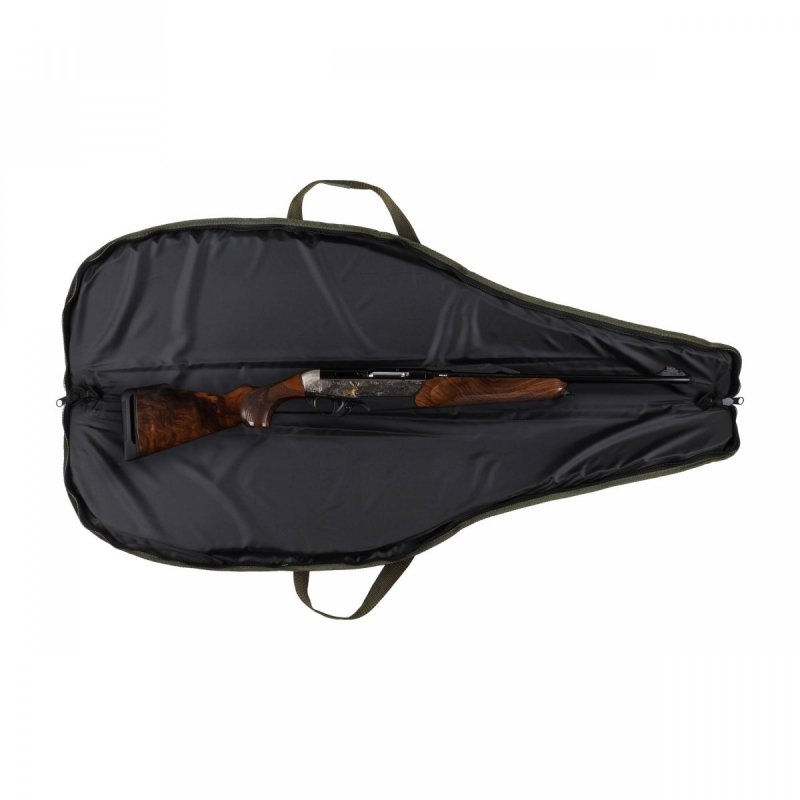 Pokrowiec na broń zamszowy L2ZPLUS 03 1,25m, kolor oliwkowy, biza pomarańczowa, haft jeleń ryczy w trawie