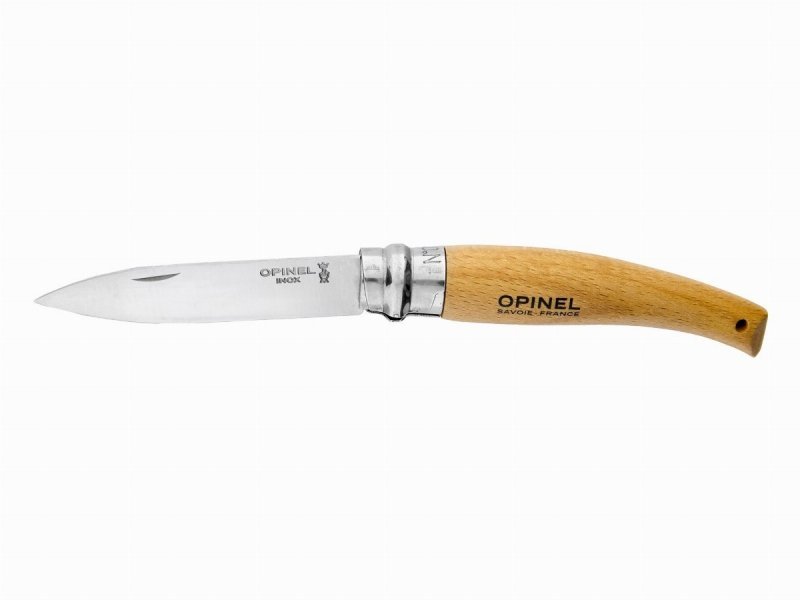 Nóż Opinel 8 Ogrodniczy - Stal nierdzewna Sandvik, blokada Virobloc, ergonomiczny uchwyt bukowy - 8,5 cm - Opinel