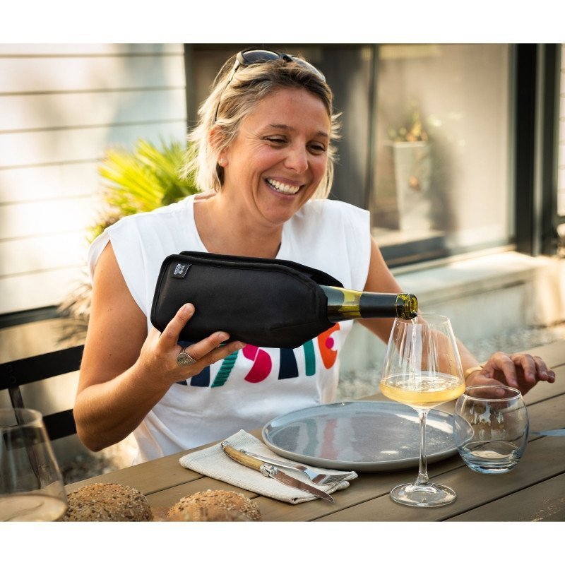 Rękaw chłodzący FRIZZ, czarny, 23cm, do wina