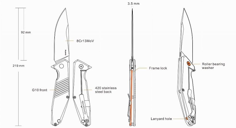 Nóż Ruike składany D191-B czarny