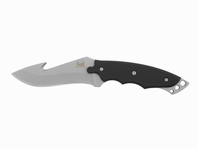 Nóż survivalowy Fox outdoor - Ostrze ze stali nierdzewnej, ergonomiczna rękojeść, gwizdek awaryjny, kabura z zatrzaskiem - 18 cm