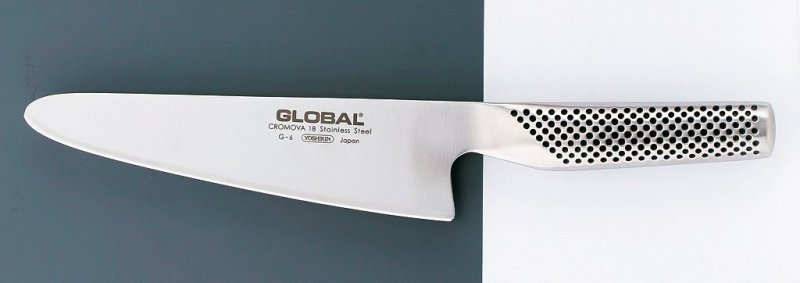 Nóż do plastrowania Global G-6 - Ostrze z stali CROMOVA 18, ergonomiczna rękojeść, precyzyjne krojenie mięsa i ryb - 18 cm - Global