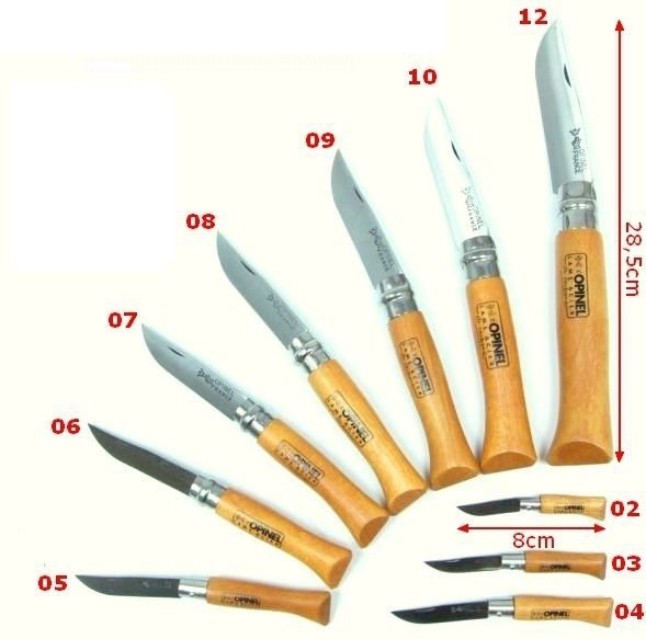 Nóż składany Opinel 9 - Lekki nóż turystyczny z blokadą Virobloc, stal węglowa, ergonomiczna rękojeść z drewna bukowego - 210 mm - Opinel