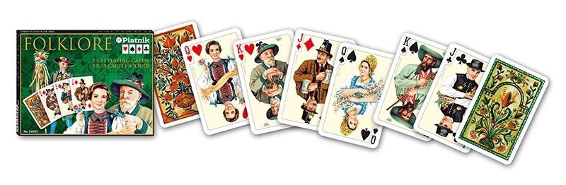 Karty do gry Piatnik Folklor - 2 talie, plastikowane, 58x89 mm