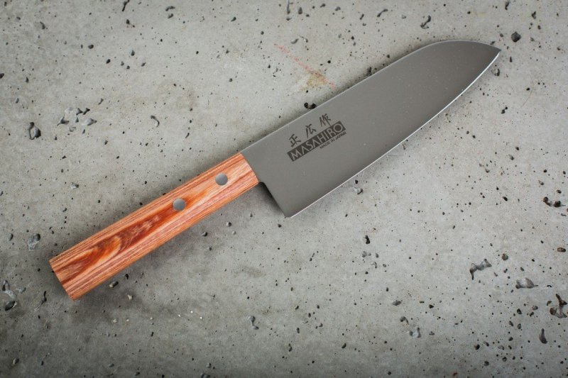 Nóż Masahiro Sankei Santoku 165mm brązowy [35921]