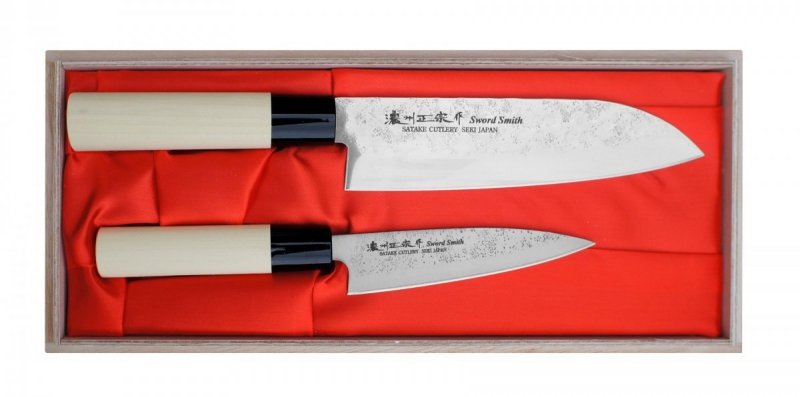 Satake Nashiji Natural Zestaw Santoku + uniwersalny