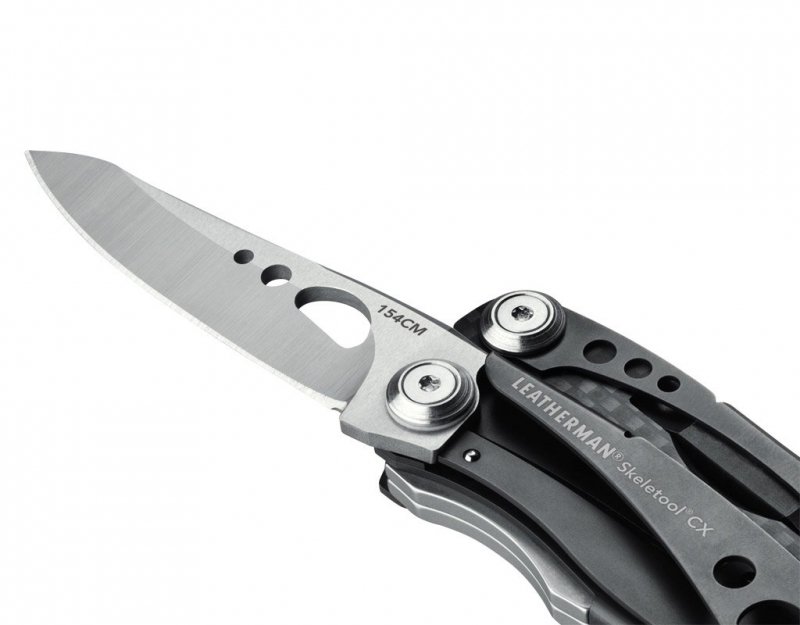 Leatherman Skeletool CX 830923 - Lekki multitool, stal 154CM, otwieracz do kapsli, do survivalu i codziennego użytku - 66 mm ostrze - Leatherman