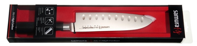 Samura MO-V Nóż Santoku Hollow Ground 180 mm – AUS-8, Rękojeść G10