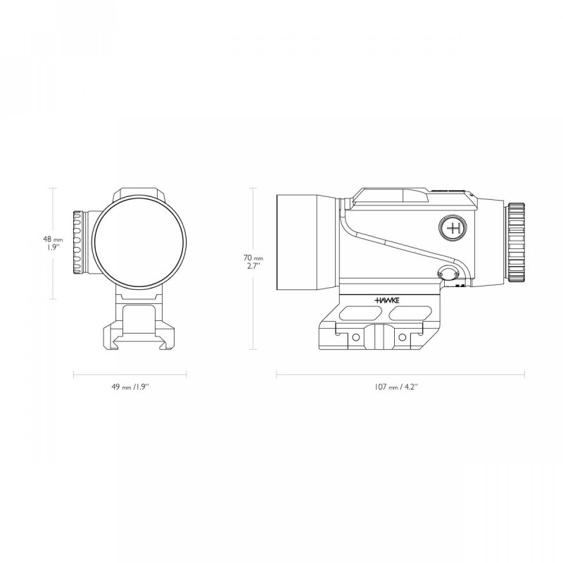 Celownik pryzmatyczny Hawke Prism Sight 6x36 5,56 BDC Dot
