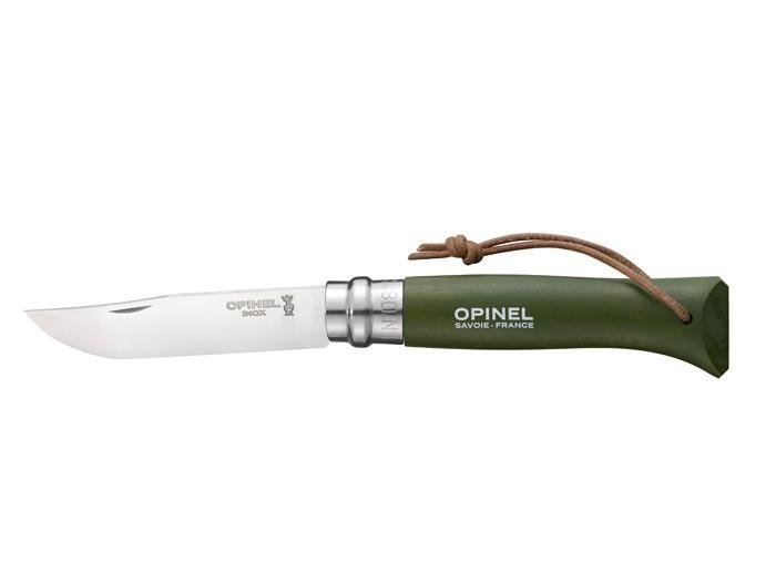 Nóż Opinel Colorama 08 Khaki 8,5 cm grab rzemień