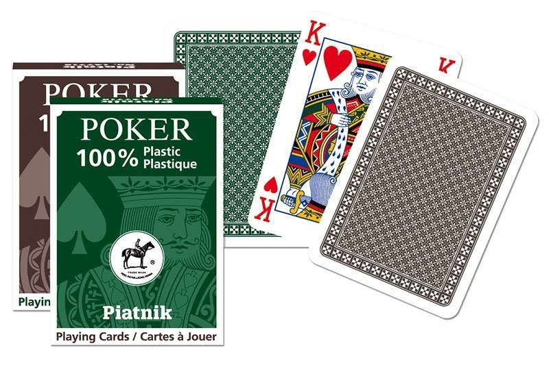 Karty Plastik Poker - Talia 55 Kart z Powiększonymi Indeksami