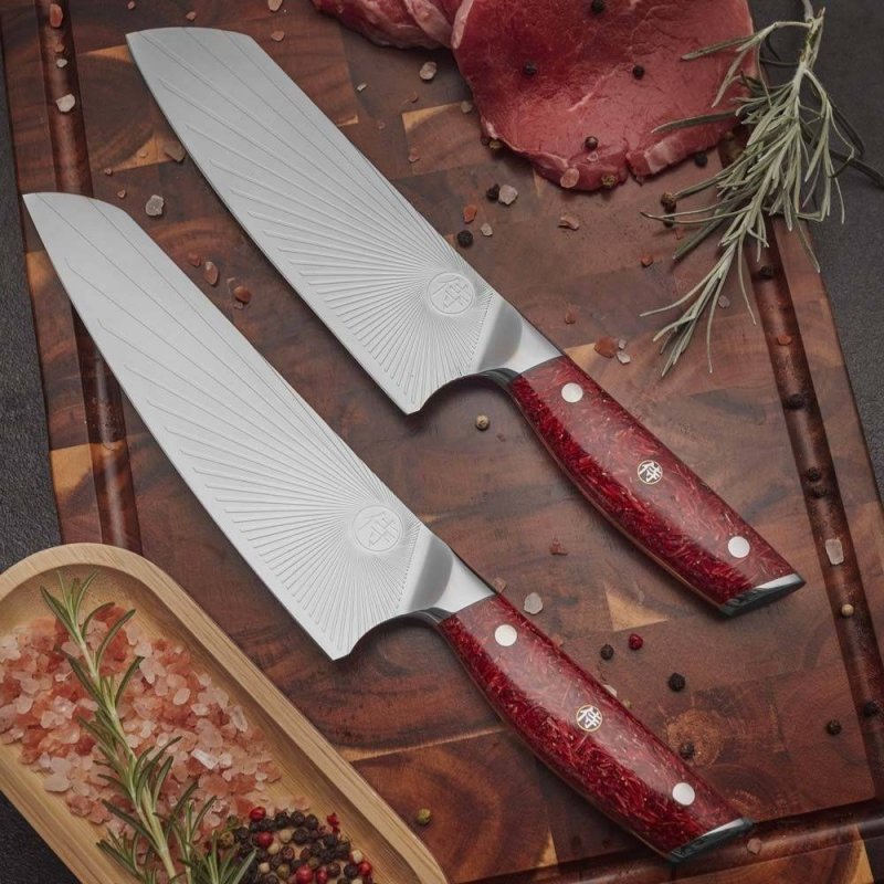 Nóż Dellinger SANDVIK NOTHERN SUN Santoku 185 mm [K-H204] Red