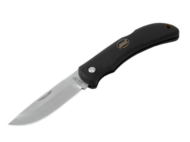Nóż Eka Swede 10 - Składany nóż survivalowy i myśliwski, blokowane ostrze, stal nierdzewna Sandvik - 9 cm - Czarny - Eka