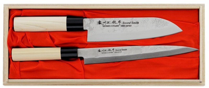 Satake Nashiji N Zestaw 2 Noży Santoku+sashimi, uniwersalny Zestaw