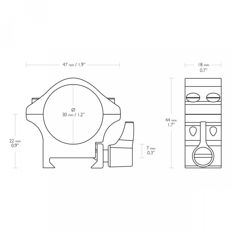 Montaż lunety Hawke Professional Steel niski 30 mm Weaver