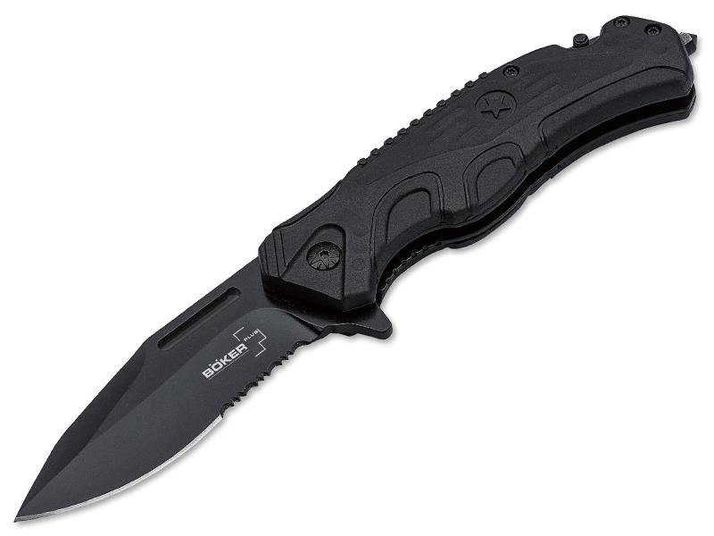 Nóż Boker Plus Savior 2, stal 12C27, ząbkowany, ratowniczy