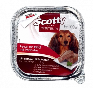 Scotty szalka 100g dla psa z wołowiną i perliczką