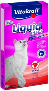 Vitakraft Cat Liquid 6szt przysmak dla kota Wołowina+Inulina