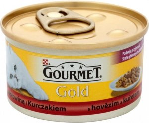 Gourmet Gold Duot z wołowiną i kurczakiem dla kota 85g