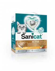 SaniCat Active Gold Argan żwirek bezzapachowy zbrylający 6L