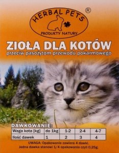 Herbal Pets Zioła przeciw pasożytom 1g - kot