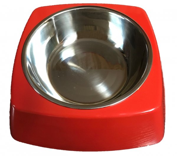 Miska z melaminy kwadratowa czerwona rozmiar L 