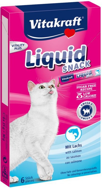 Vitakraft Cat Liquid snack dla kotów 6szt łosoś+omega3