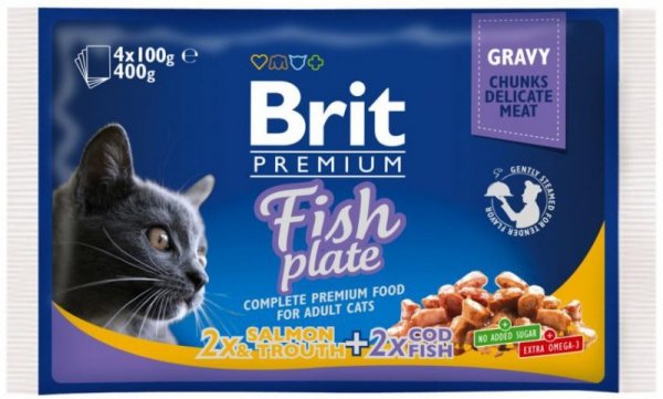 Brit Premium 4x100g Fish Plate saszetki dla kota