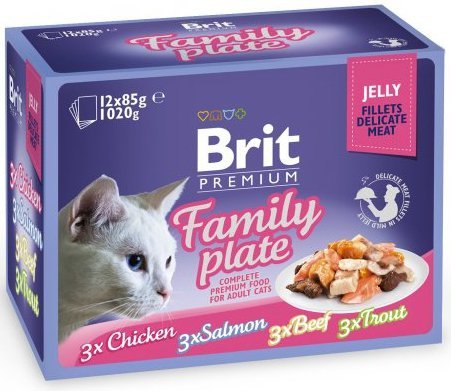 Brit Cat Fillet family Plate 12x85g saszetki w galaretce dla kota
