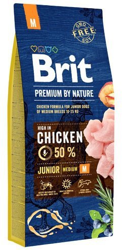 Brit Premium By Nature M Junior karma dla Juniorów z kurczakiem 15kg