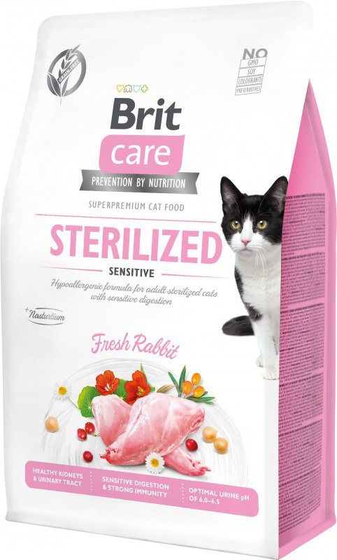 Brit Care Cat Grain Free Sterilized Sensitive karma dla sterylizowanych kotów z królikiem 2kg